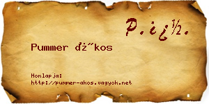 Pummer Ákos névjegykártya